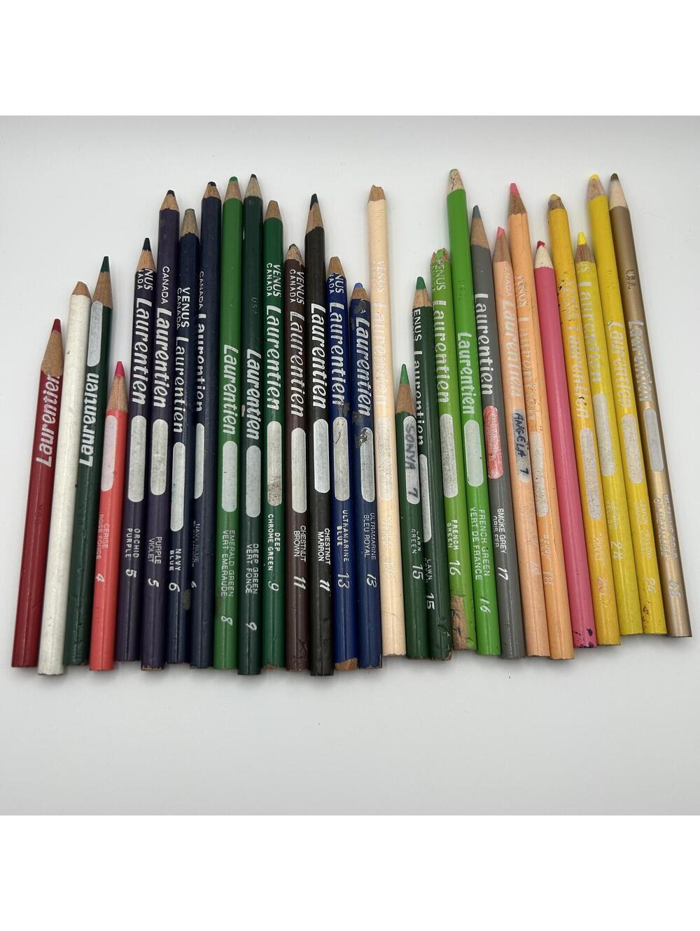 Lot of 28 Vintage Laurentien Pencil Crayons Colored Pencils